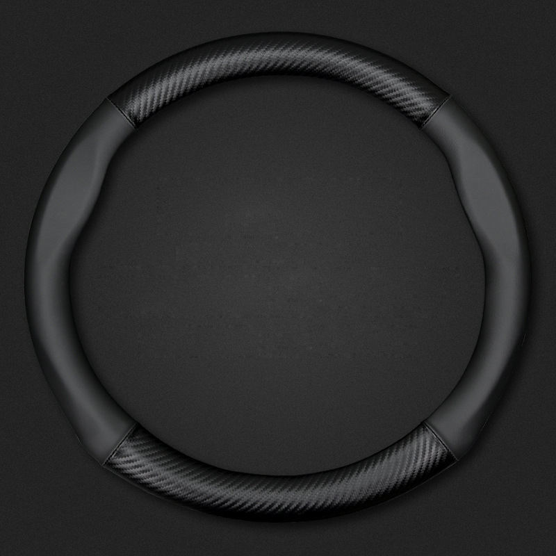 Universal 38cm Anti-Slip Luxury 3-Spoke Carbon Fiber Leather Steering Wheel Cover | Guangzhou CST Au